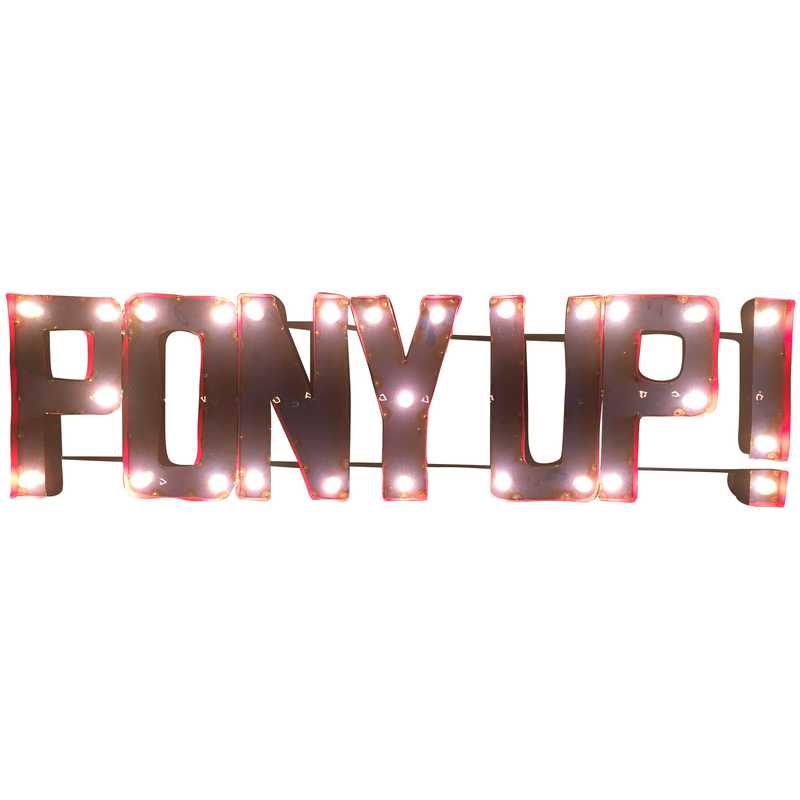 PONYUPWDLGT: SMU Pony Up Metal Décor w/Lights